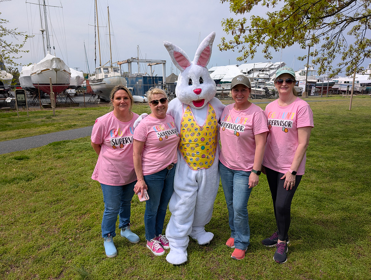Volunteers at the Easter egg hunt at Back Creek Park